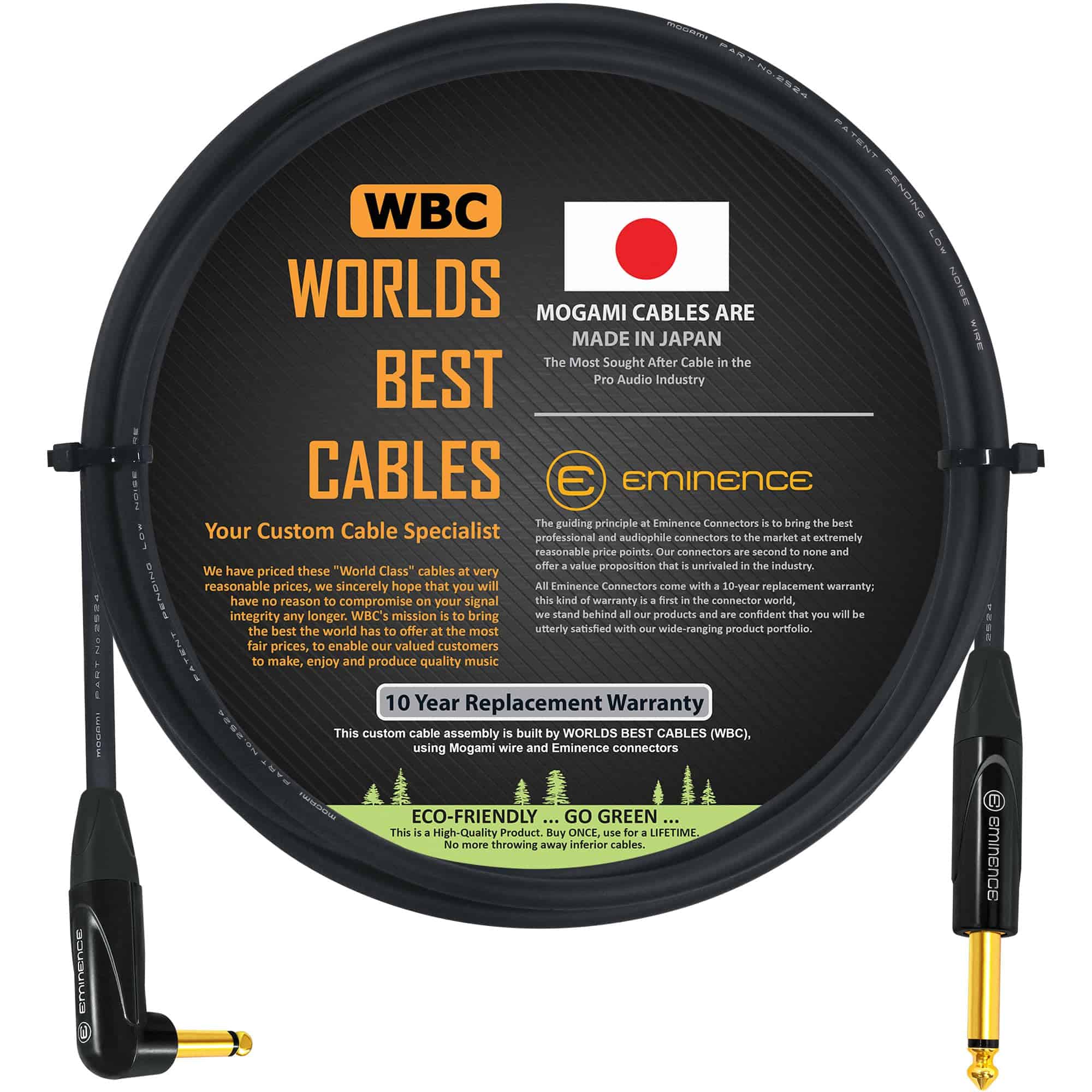 Cable de Instrumento para Guitarra Bajo de 3 pies - Hecho a