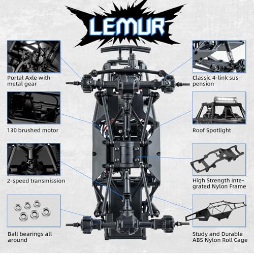 MQ & KUN FMS FCX24 1/24 Lemur RTR, Buggy RC 4x4 Cepillado - Imagen 4