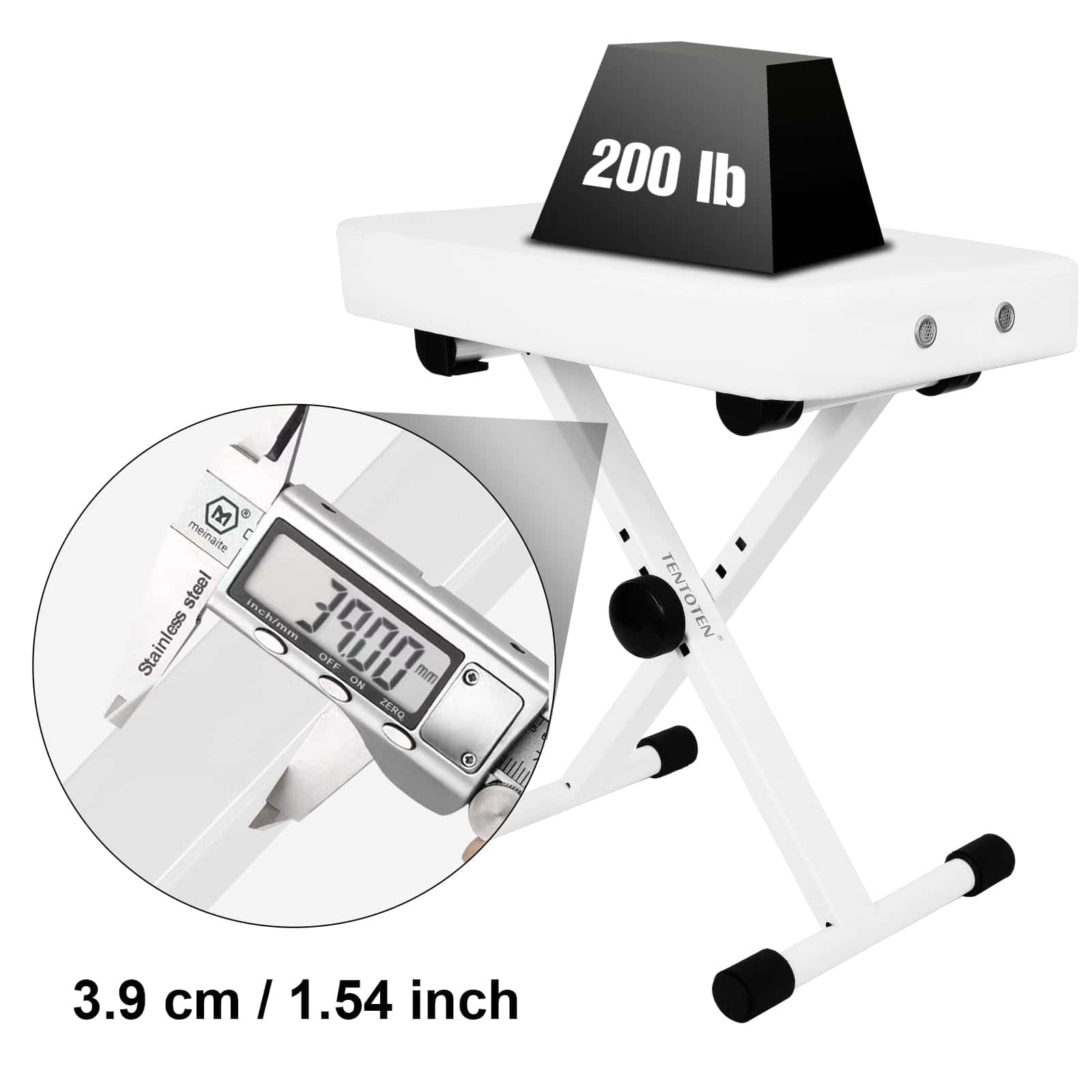 TENTOTEN Banqueta de Piano Plegable, Banco de Teclado - Imagen 10