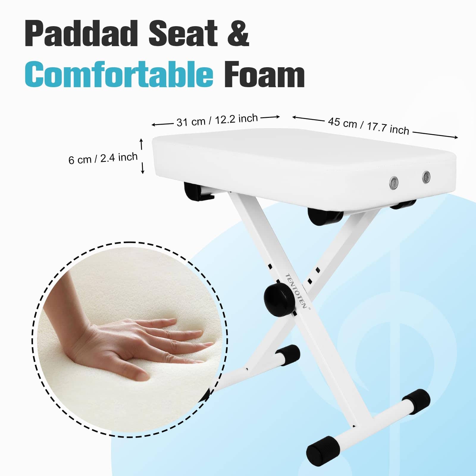 TENTOTEN Banqueta de Piano Plegable, Banco de Teclado - Imagen 3