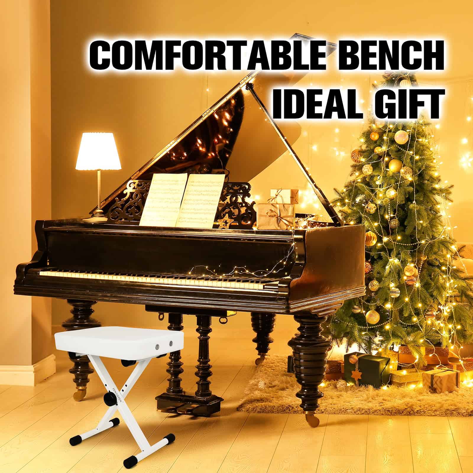 TENTOTEN Banqueta de Piano Plegable, Banco de Teclado - Imagen 8