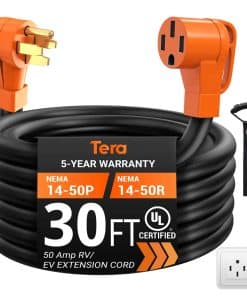 Cable de Extensión Tera 50 Amp RV & EV 30 FT: NEMA 14-50P a