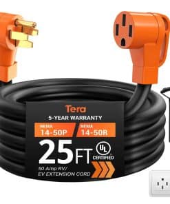 Cable de Extensión Tera 50 Amp RV & EV 25 FT: NEMA 14-50P a