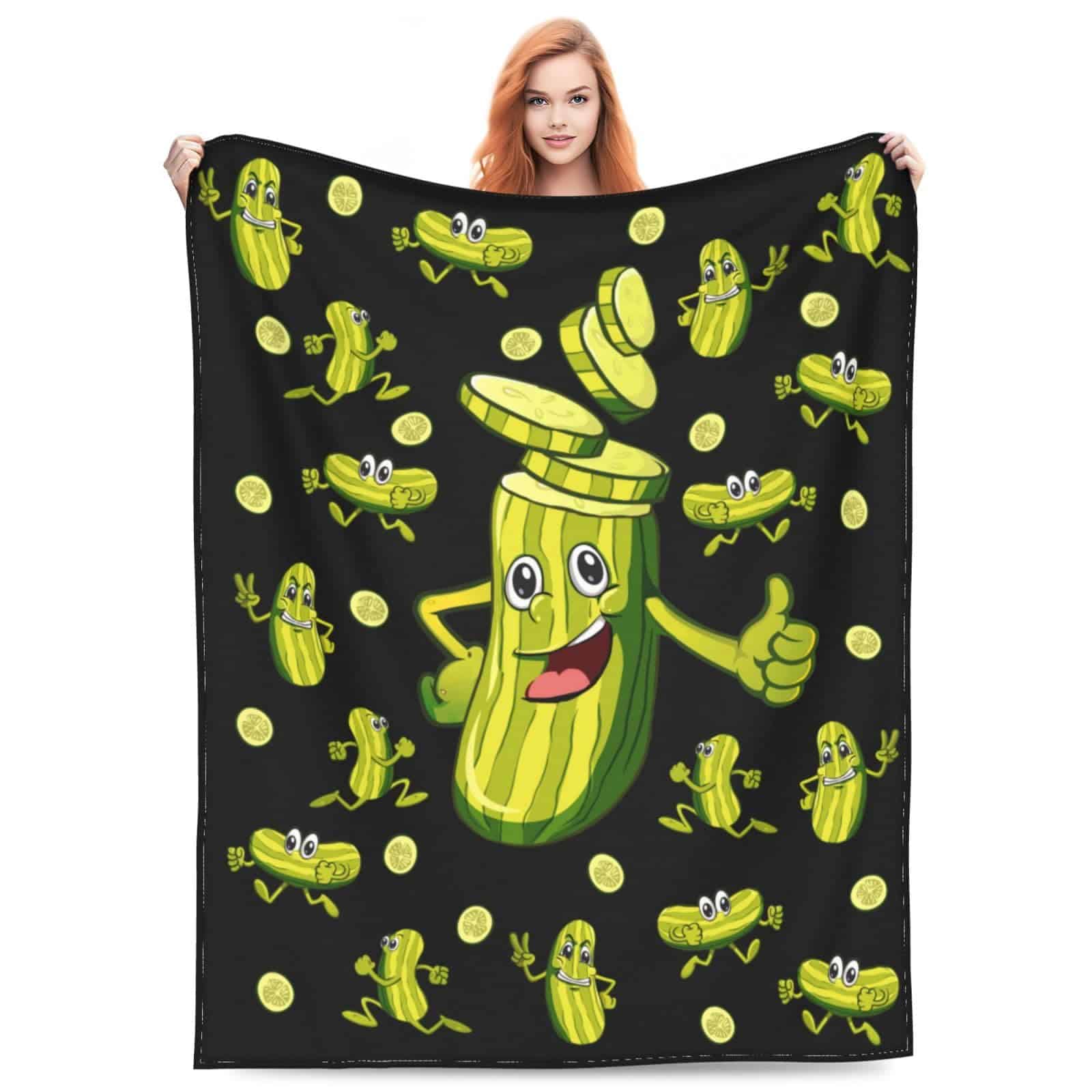 Manta de Pepinillos Jatcre - Acogedora Manta Ligera,