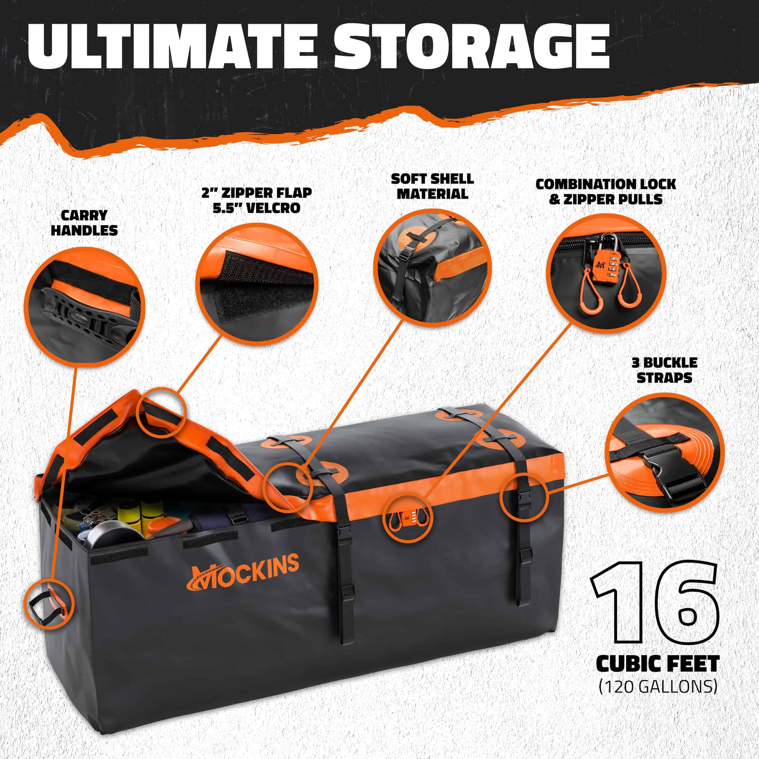 Mockins 16 CuFt Bolsa de Carga para Enganche de Remolque | - Imagen 3