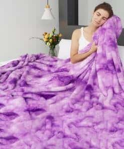 Manta de Tiro Morado Suave y Esponjosa para Cama Tamaño