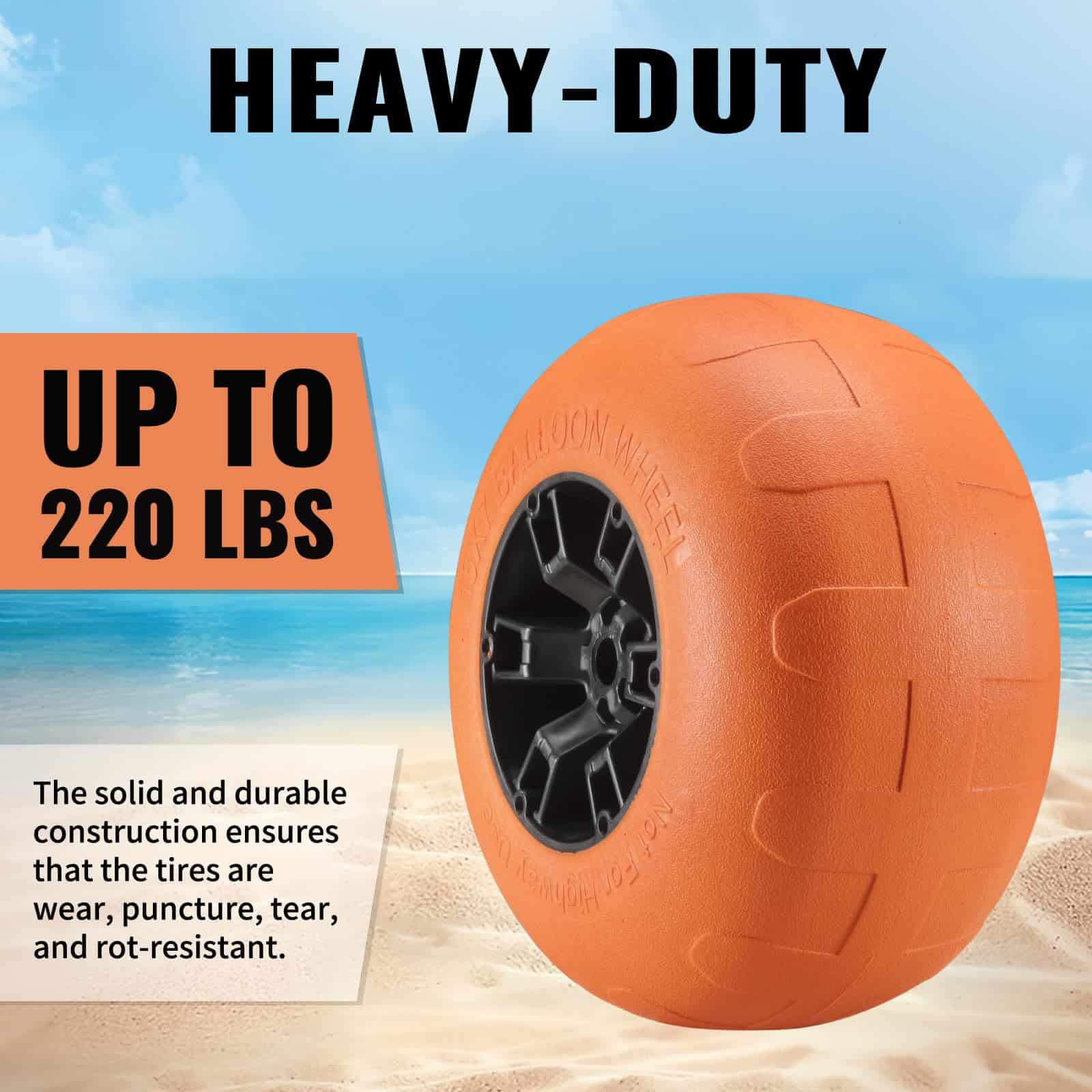 Ruedas de globo de playa ONECHOI, 13" Ruedas de PU sólido - Imagen 7