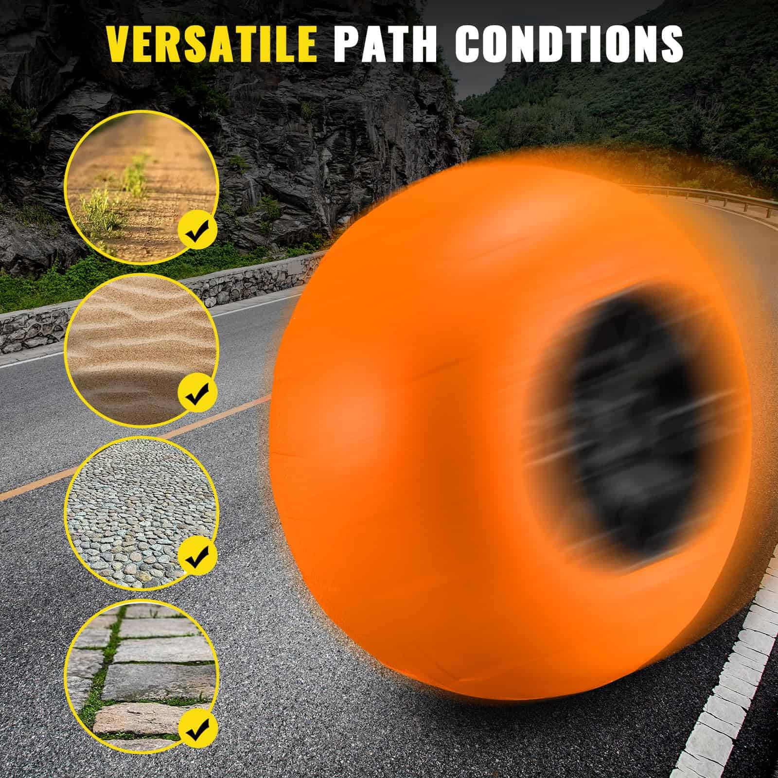 Ruedas de globo de playa ONECHOI, 13" Ruedas de PU sólido - Imagen 9