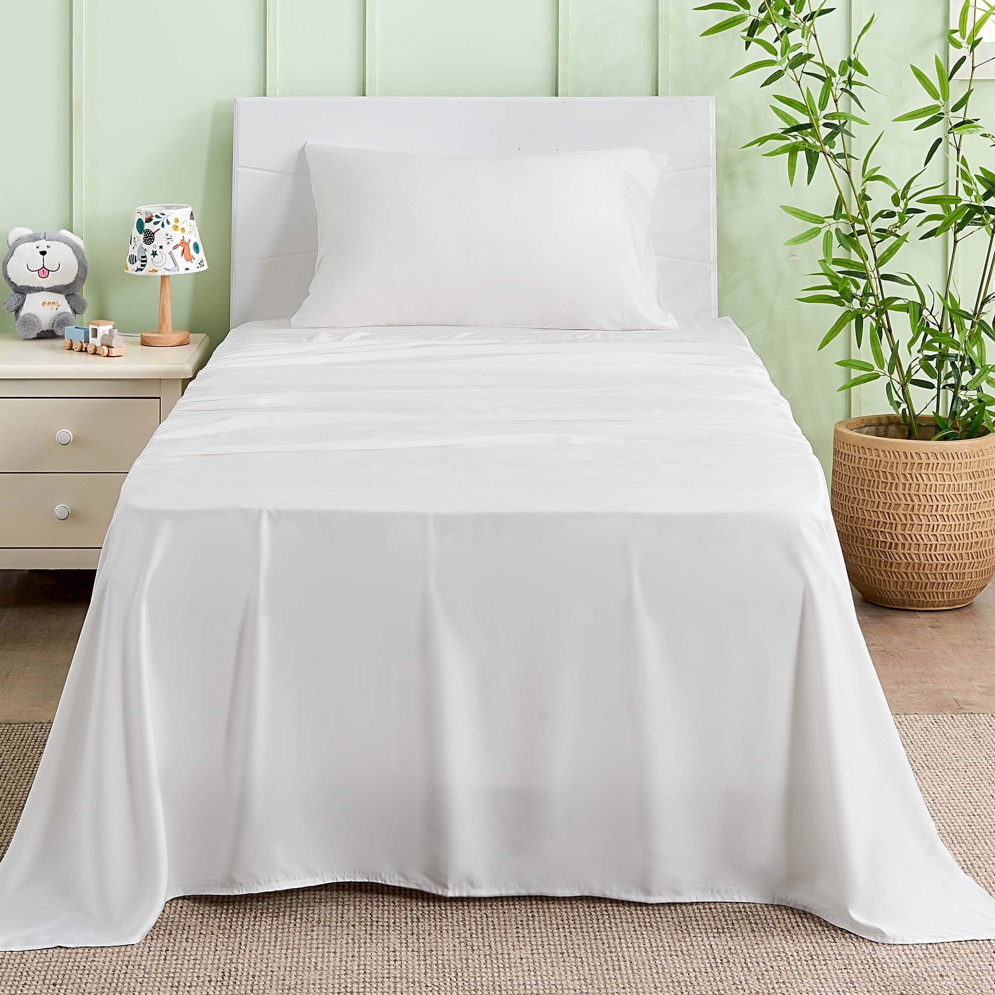 Juego de sábanas gemelas INFIIXSO en color blanco marfil -