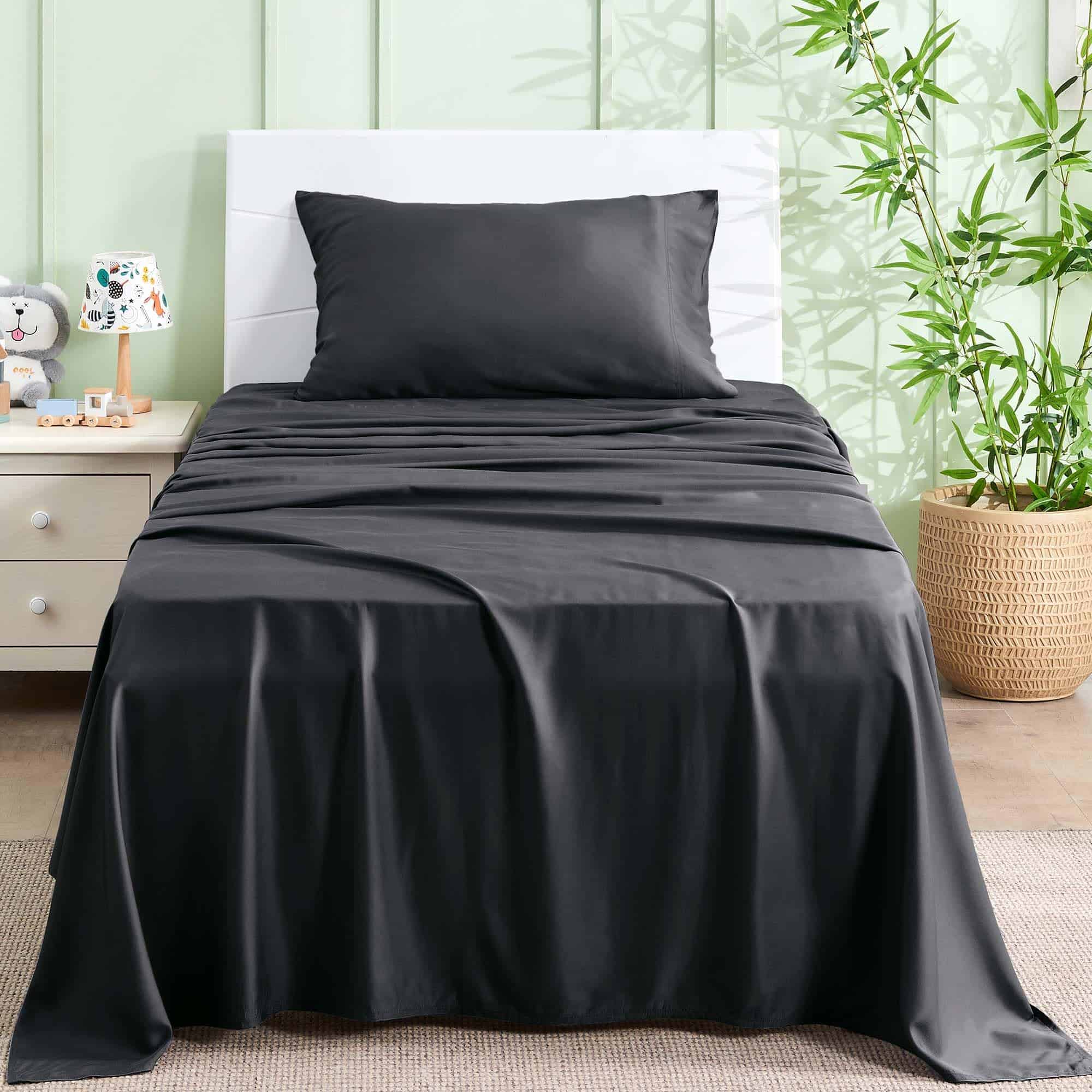 Juego de sábanas gemelas INFIIXSO Negro - 100% Rayón