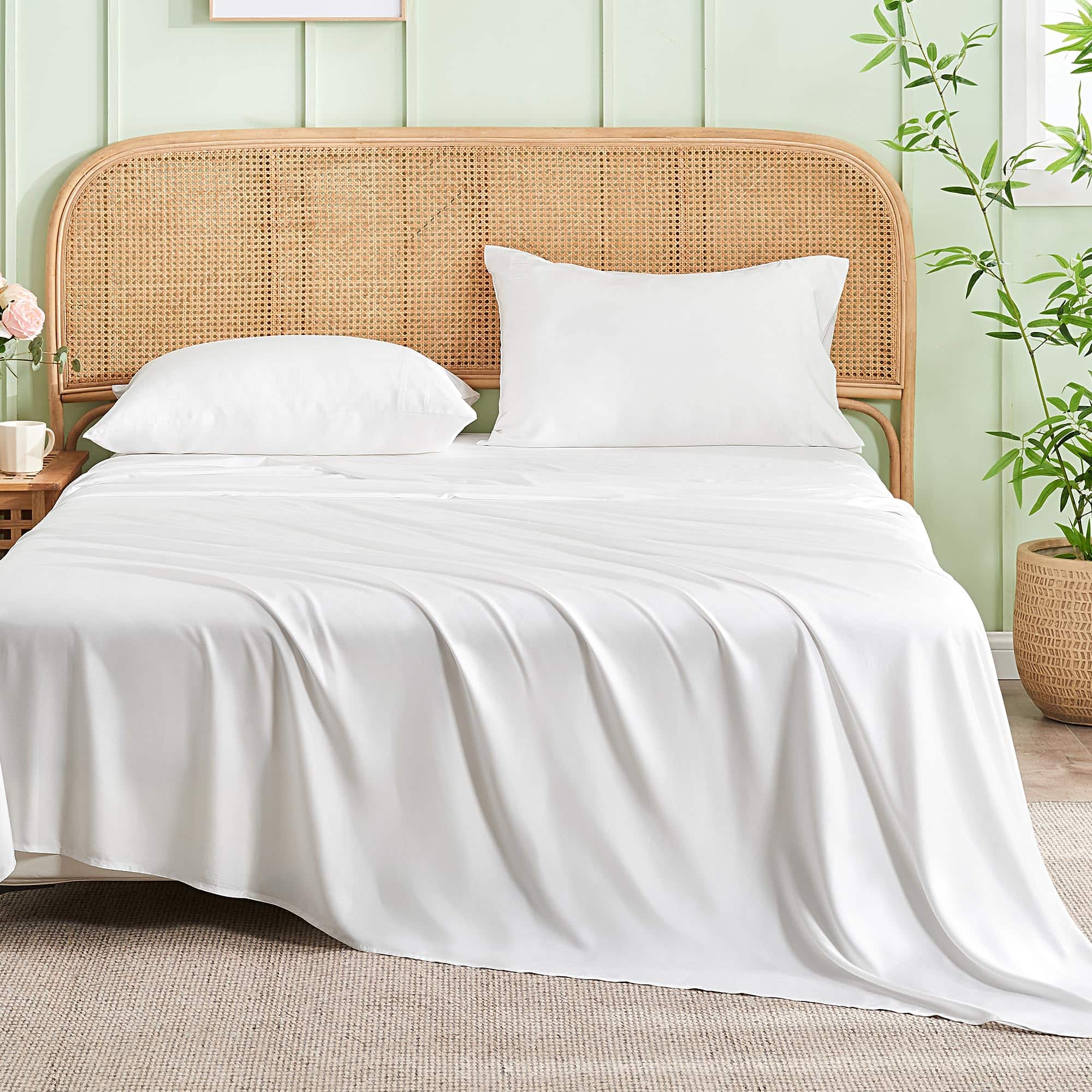 Juego de Sábanas Completo INFIIXSO Off White - 100% Rayon