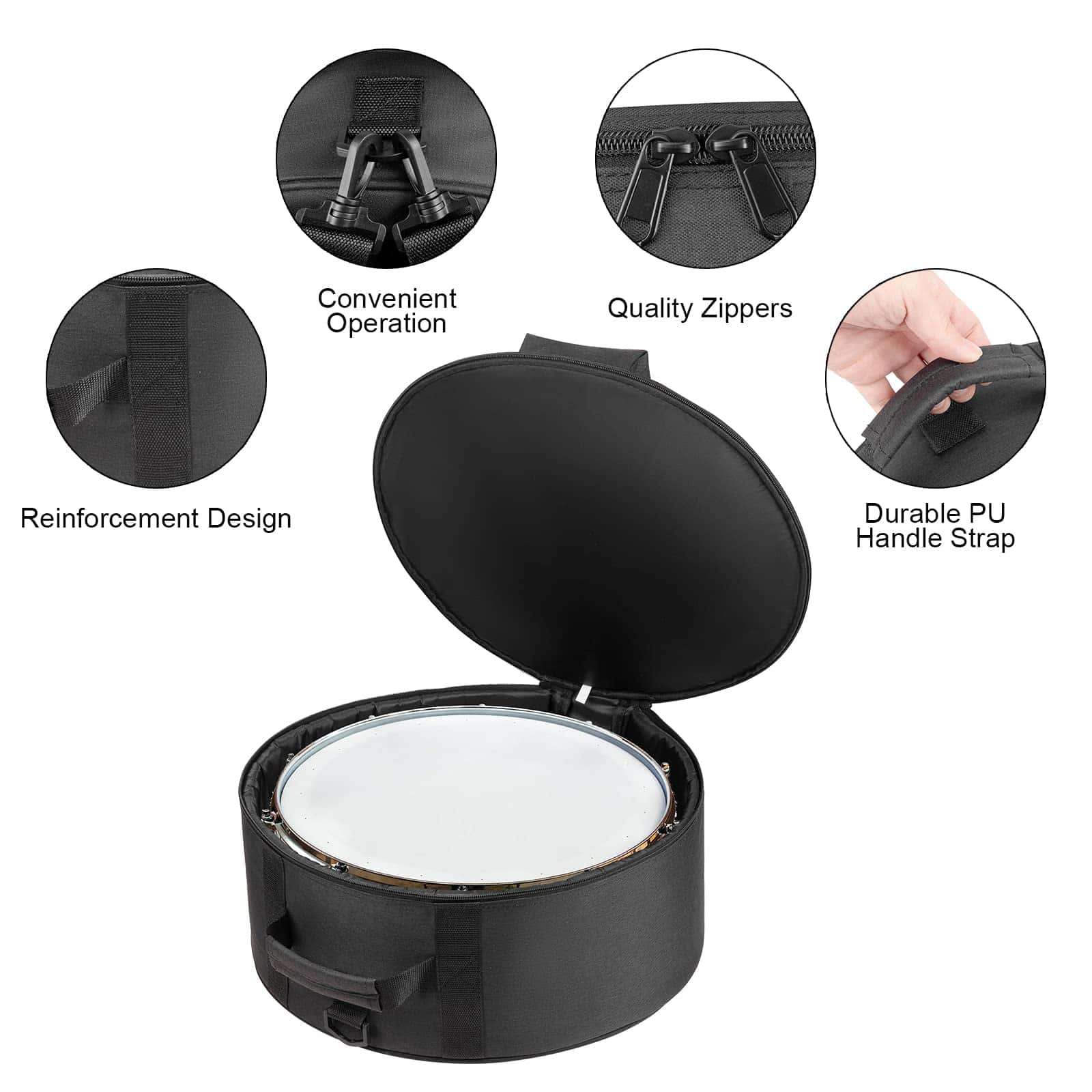 Estuche de Tambor TENTOTEN 14"x 5.5", Bolsa Impermeable - Imagen 4