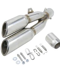 Escape de motocicleta de doble salida universal de 1.5"-2",