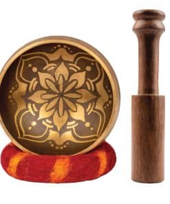 Set de Cuenco Tibetano Tipitaka - Diseño de Flor de 4" de