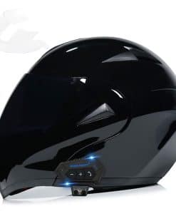 Casco de motocicleta Bluetooth modular FRBRK, -Negro Brillan