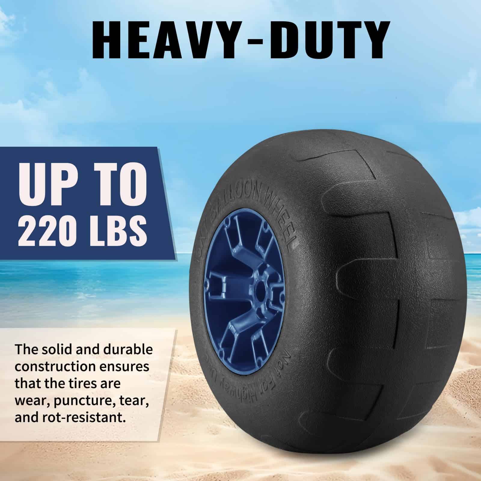 Ruedas de playa inflables ONECHOI, 13" neumáticos sólidos - Imagen 6