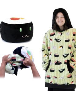Manta con capucha y forma de sushi, Nori la Sushi, 2 en 1