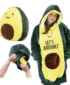 Manta con Capucha de Peluche Plushible, Aguacate, 2 en 1