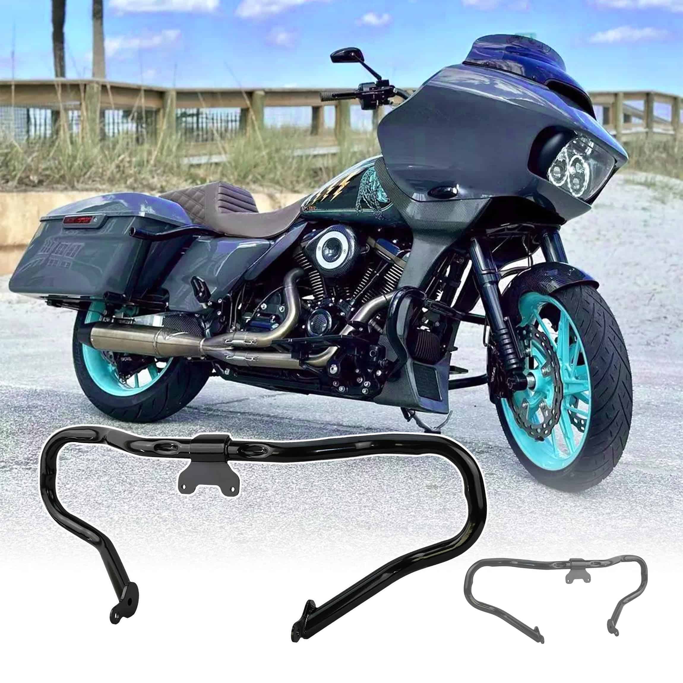 Guardabarros del motor recortado para Harley Road Glide - Imagen 10