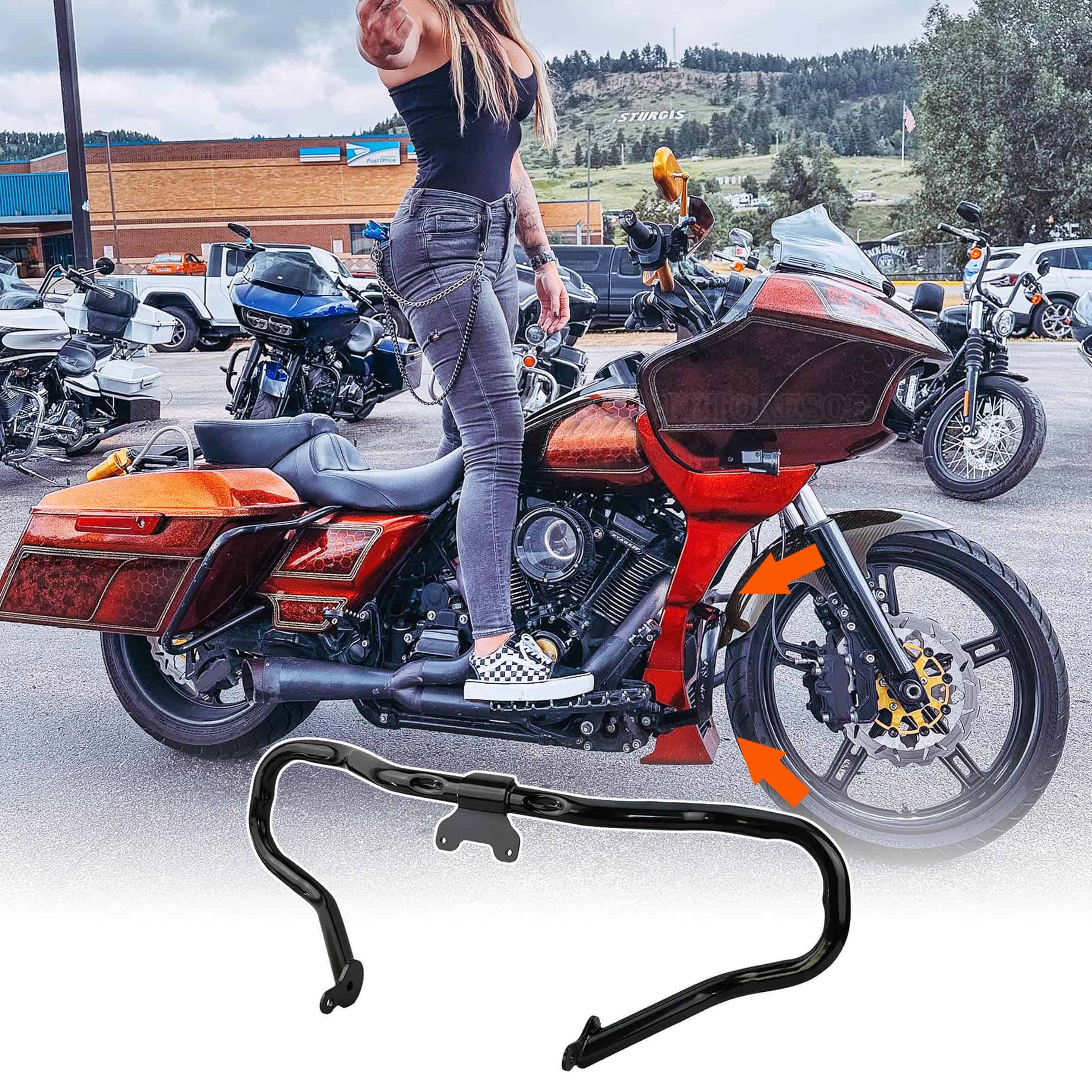 Guardabarros del motor recortado para Harley Road Glide - Imagen 6