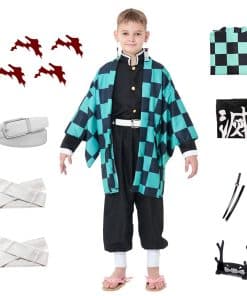 Traje de cosplay de Tanjiro para niños Halloween Anime