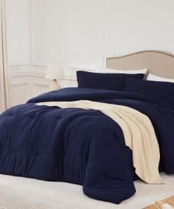 Set de Edredón Gemelo Quataly Azul Marino, 2 Piezas, Suave,