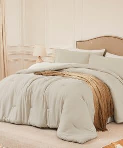 Juego de Edredón Gemelo Quataly Oatmeal, 2 Piezas Suave