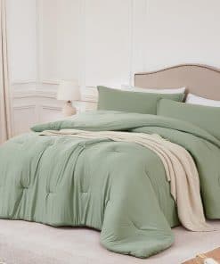Juego de Edredón Gemelo Quataly en VerdeSage, 2 Piezas.