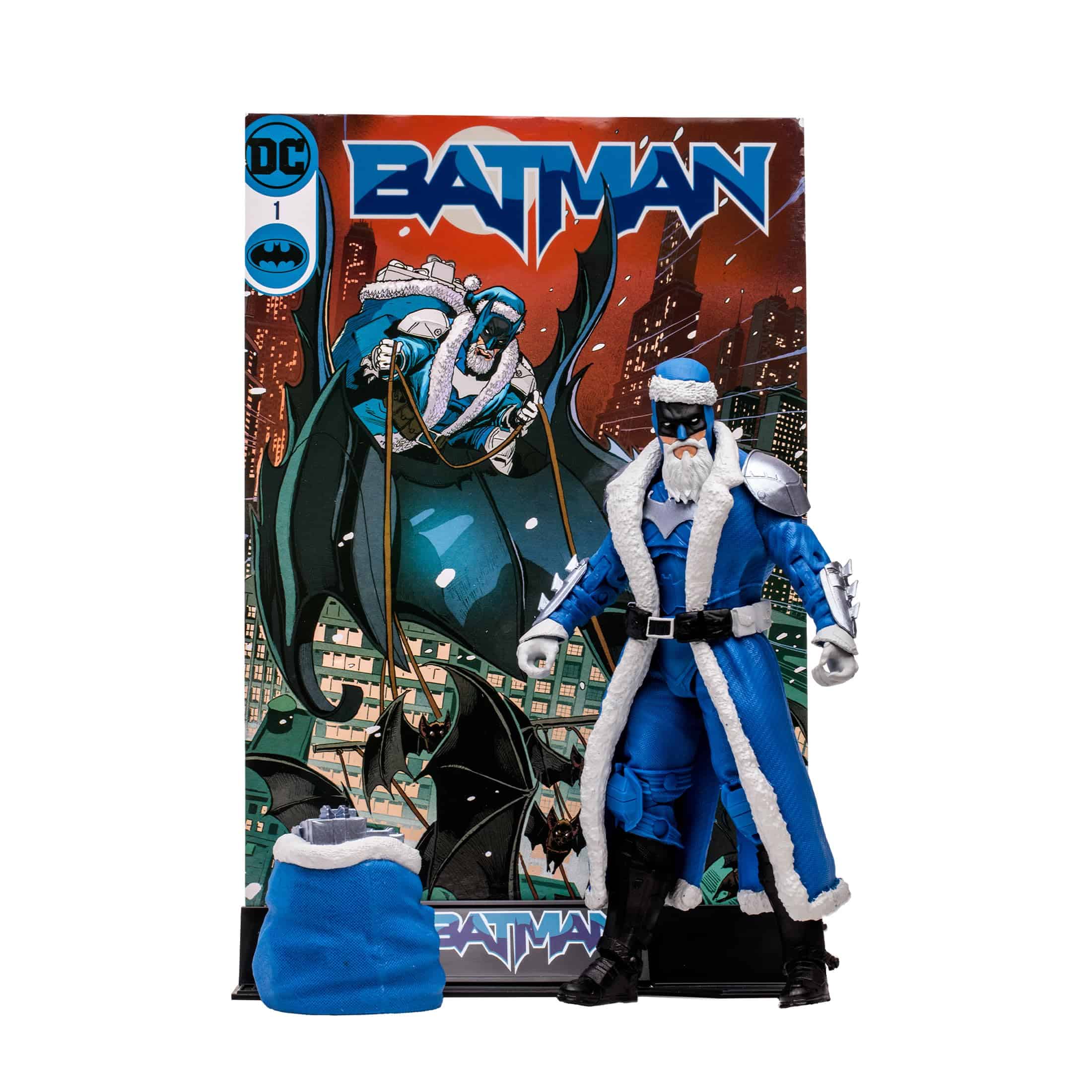 Figura de Batman Santa (Traje Azul) Gold Label de 7" - Imagen 9