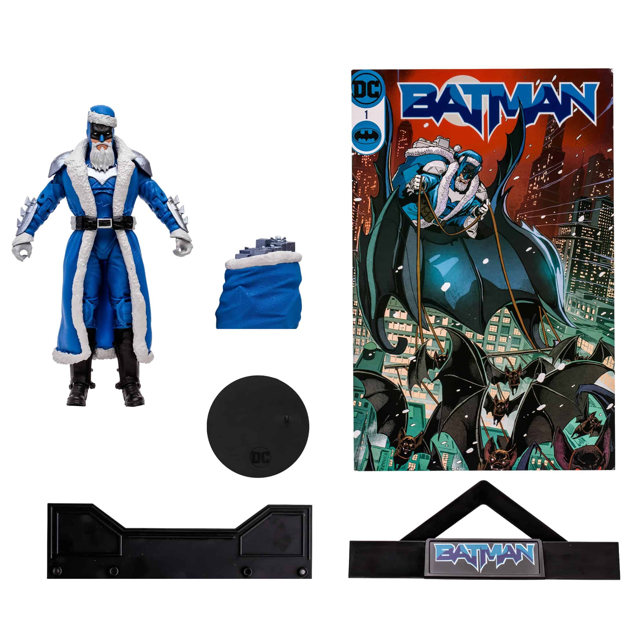 Figura de Batman Santa (Traje Azul) Gold Label de 7" - Imagen 5