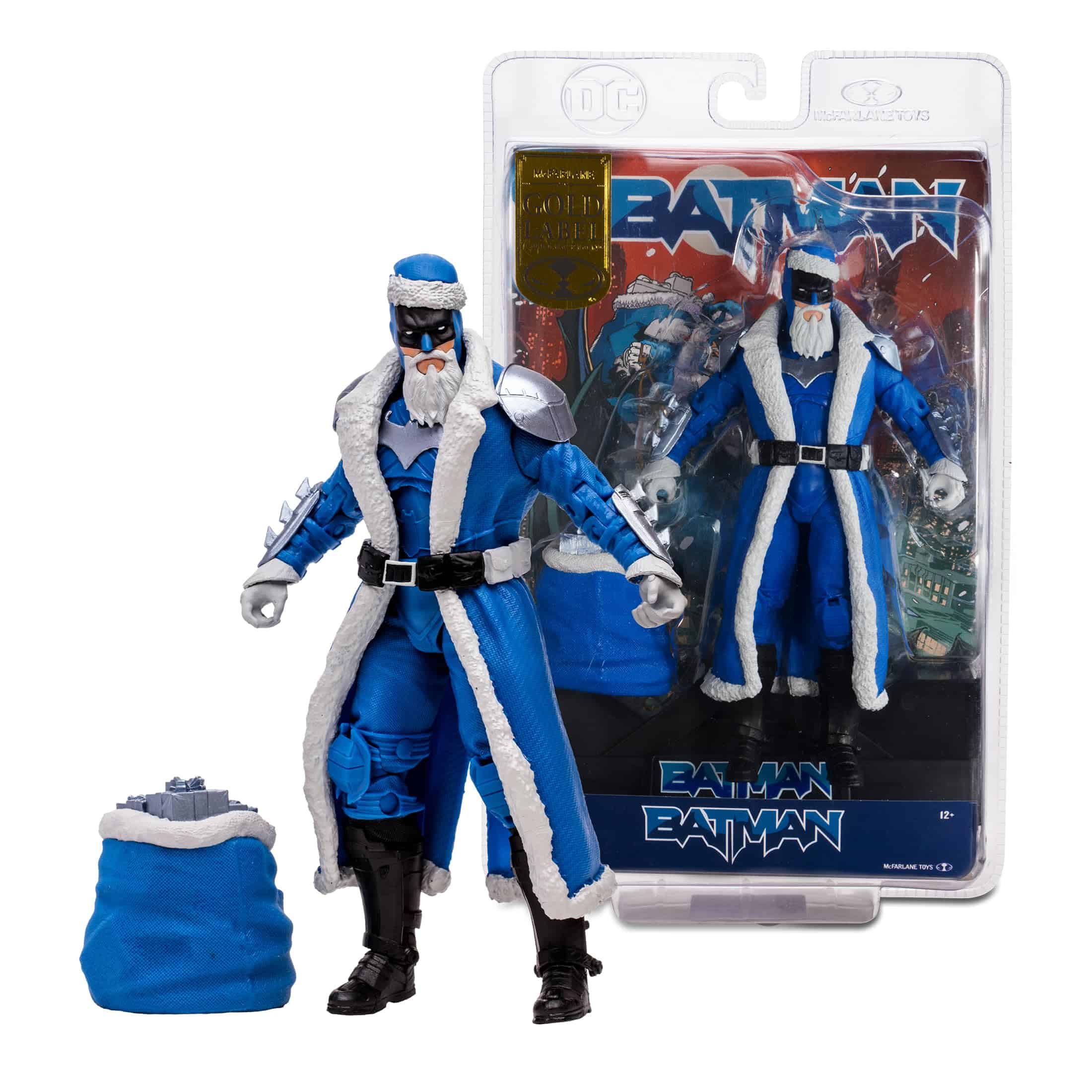 Figura de Batman Santa (Traje Azul) Gold Label de 7" - Imagen 4
