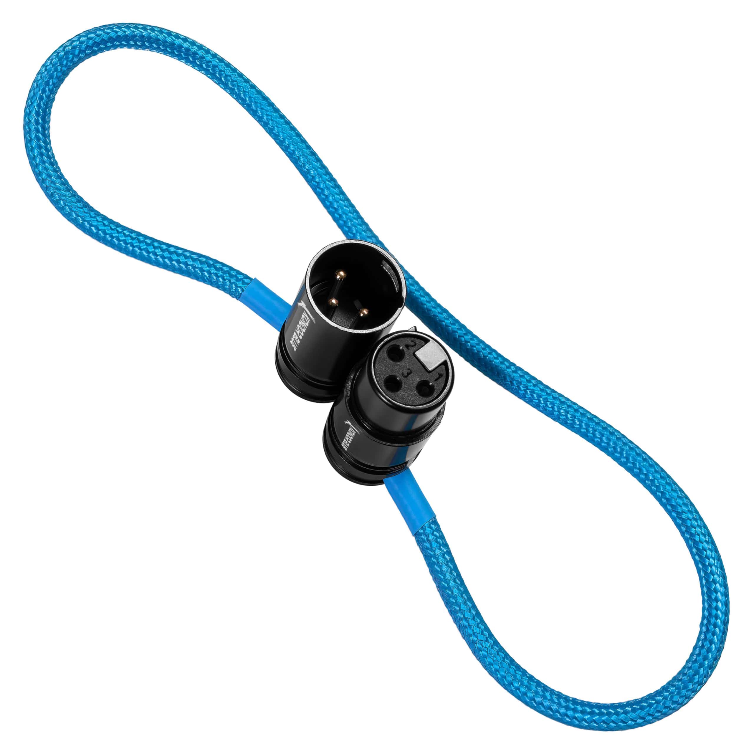 Cable XLR Recto Trenzado de Bajo Perfil de 16" KONDOR BLUE - Imagen 3