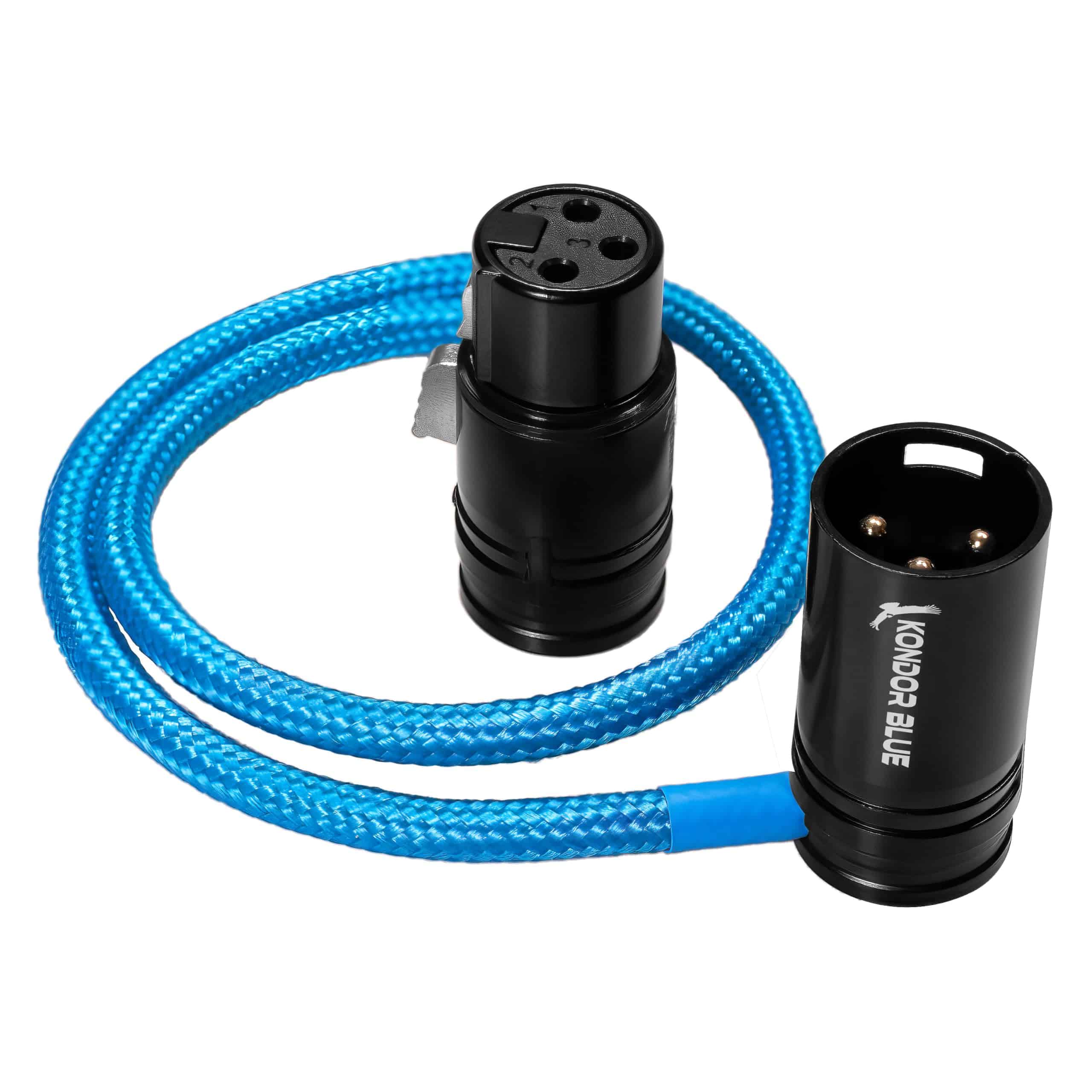 Cable XLR Recto Trenzado de Bajo Perfil de 16" KONDOR BLUE