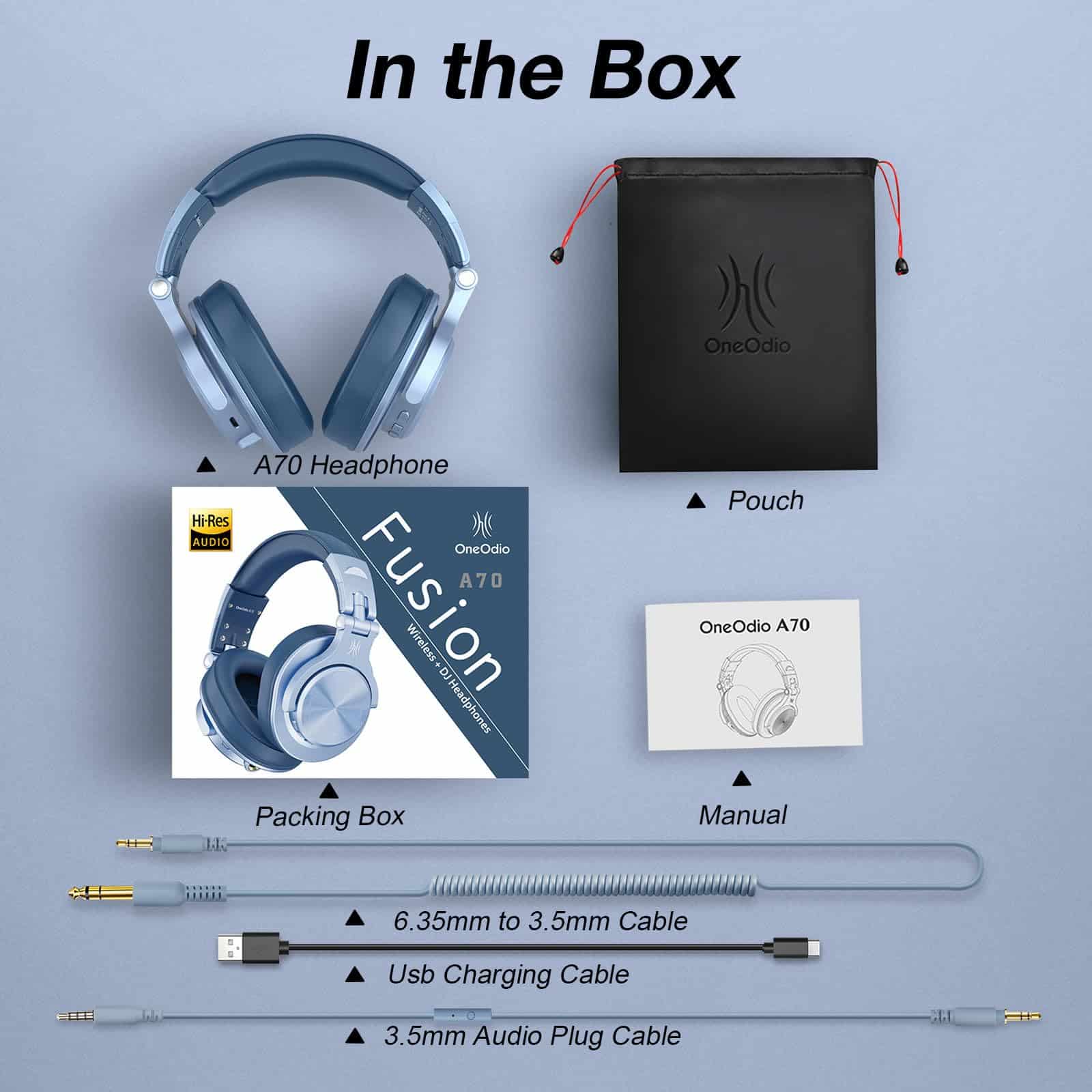 Audífonos Over Ear Bluetooth OneOdio A70, Audífonos - Imagen 8