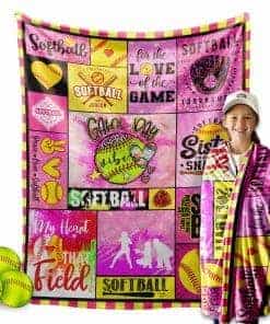 Manta de Softball, Regalo de Softball para Niñas Mujeres