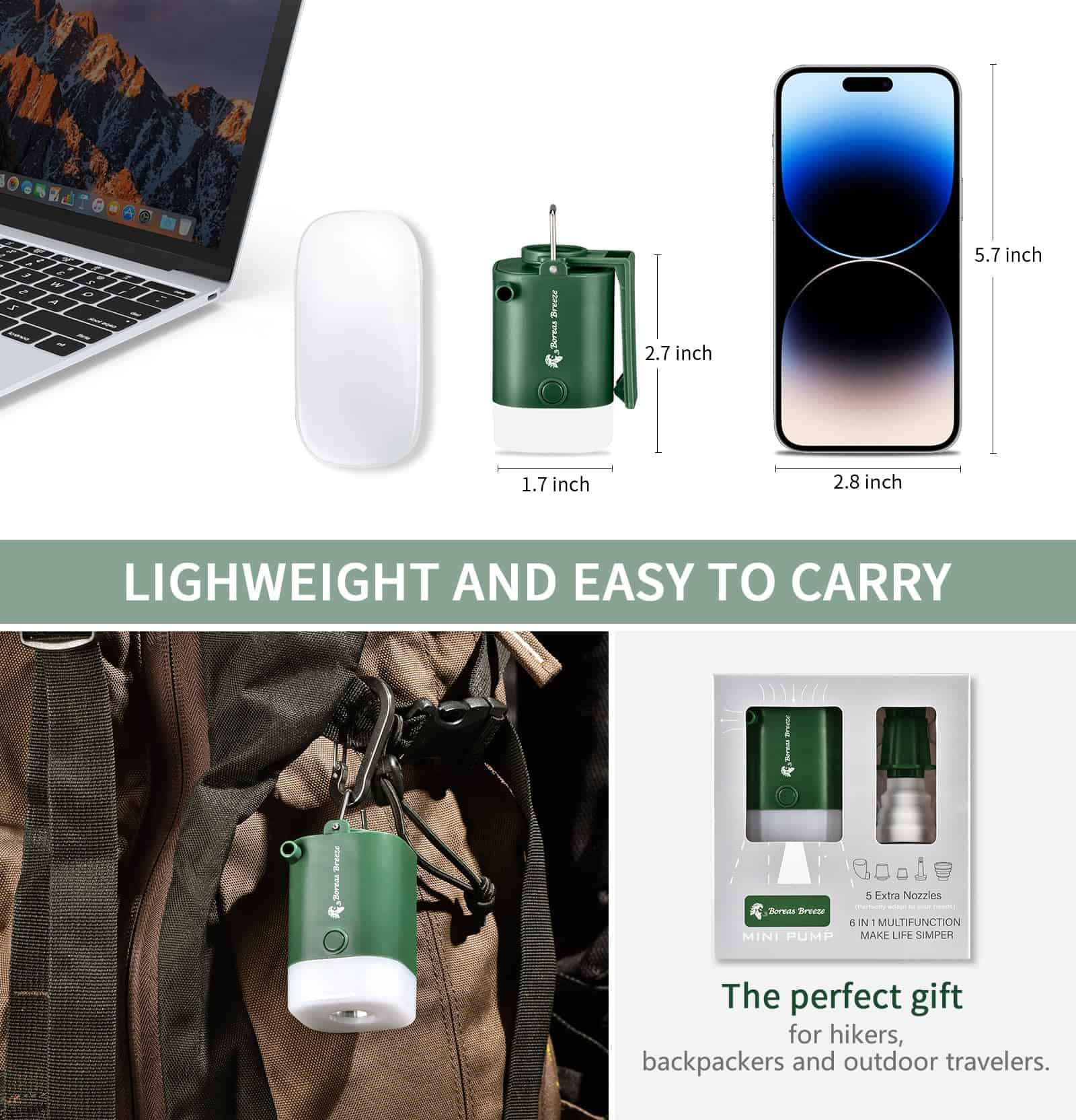 Mini Bomba de Aire Portátil: Inflador Pequeño USB C - Imagen 6