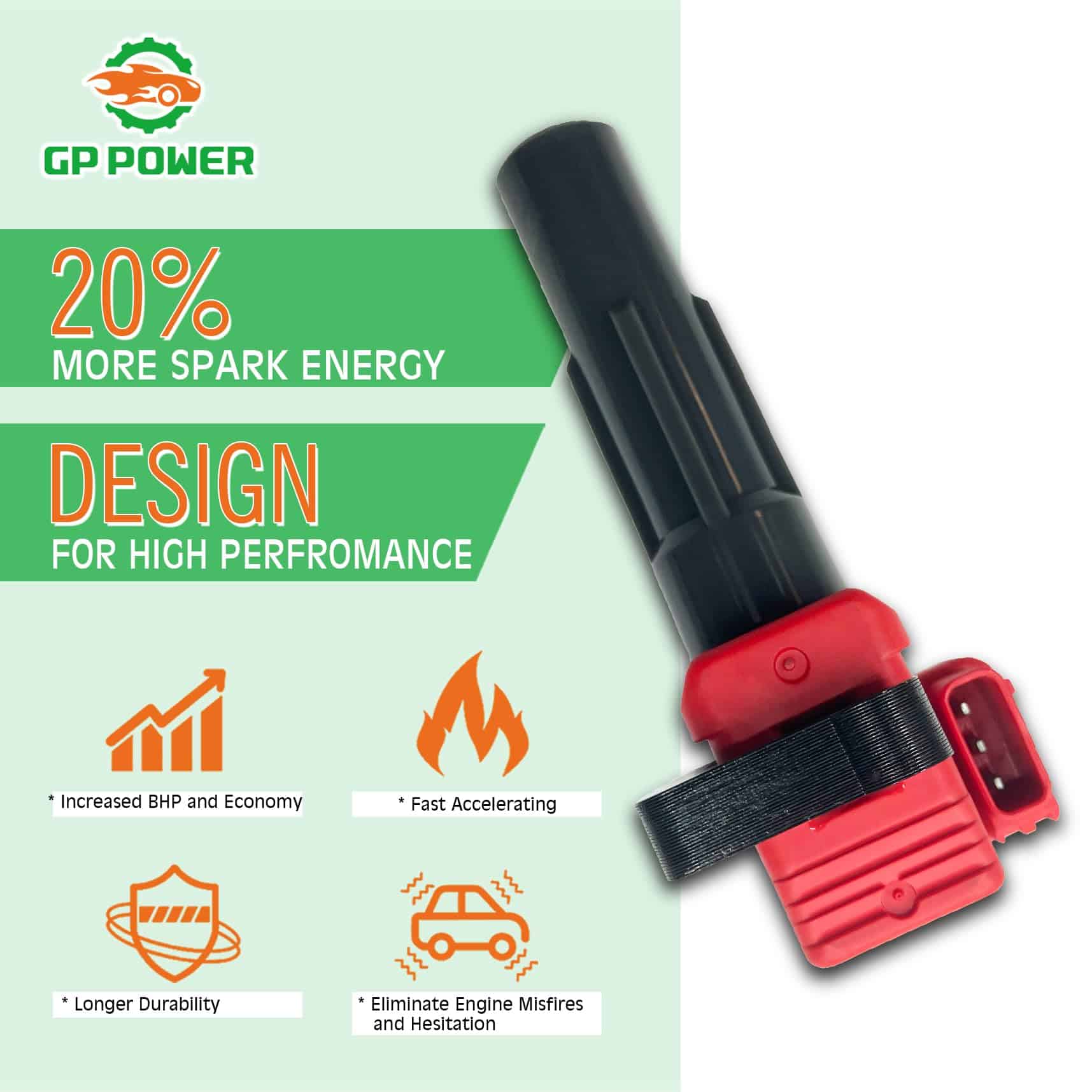 Paquete de 4 bobinas de encendido GP POWER Compatible con - Imagen 3