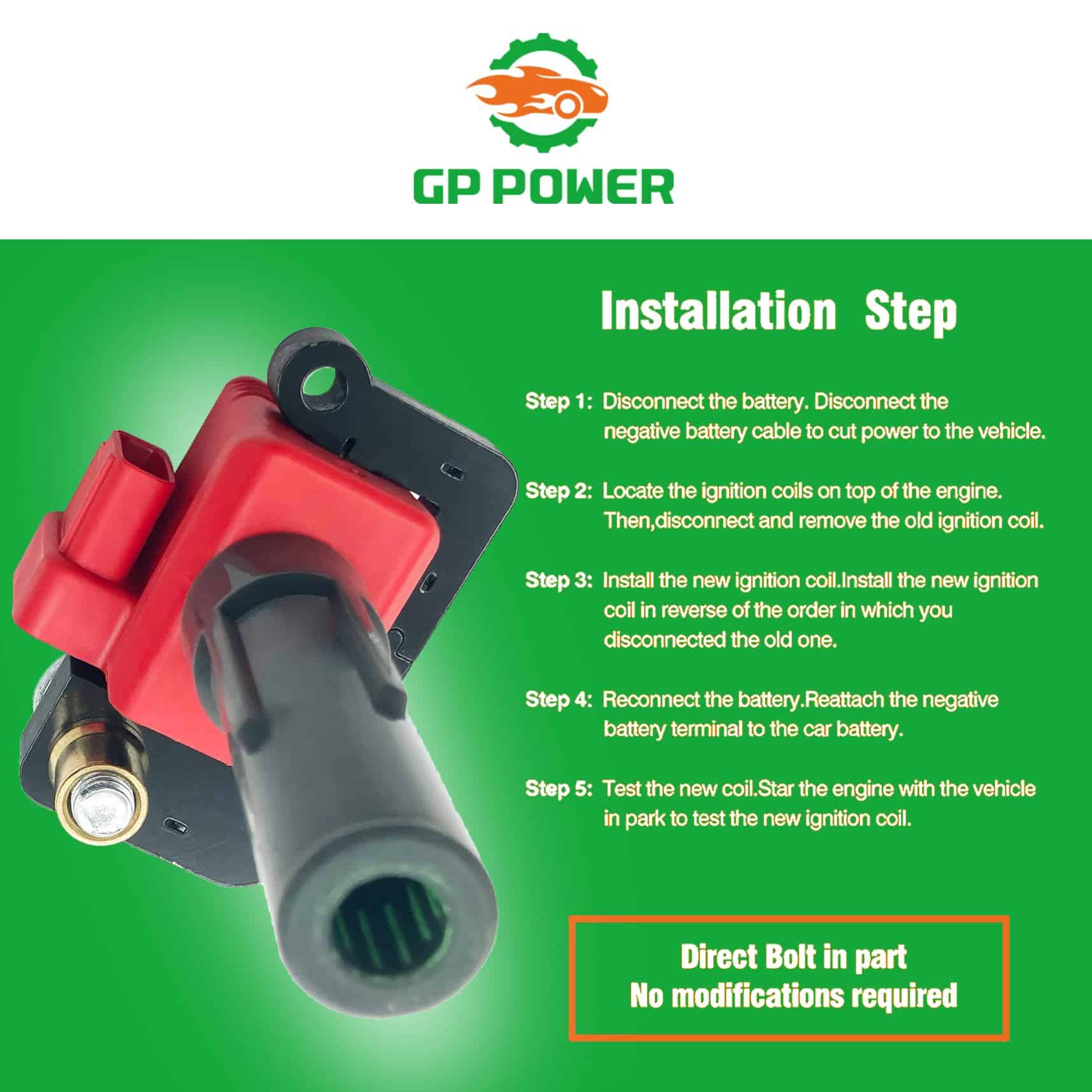 Paquete de 4 bobinas de encendido GP POWER Compatible con - Imagen 8