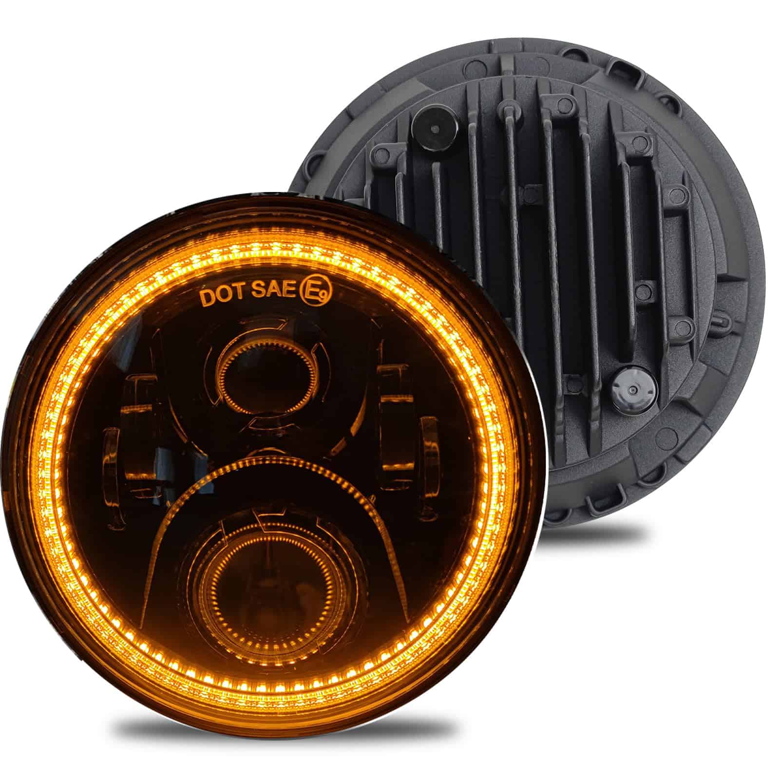 HARPUOU 7 Pulgadas Faros Redondos LED con Halo DRL Blanco