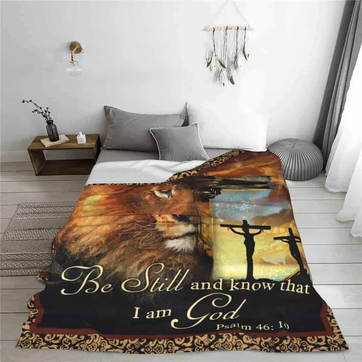 Manta Cristiana de Jesús León Rey Cruz Decorativa Manta de - Imagen 6