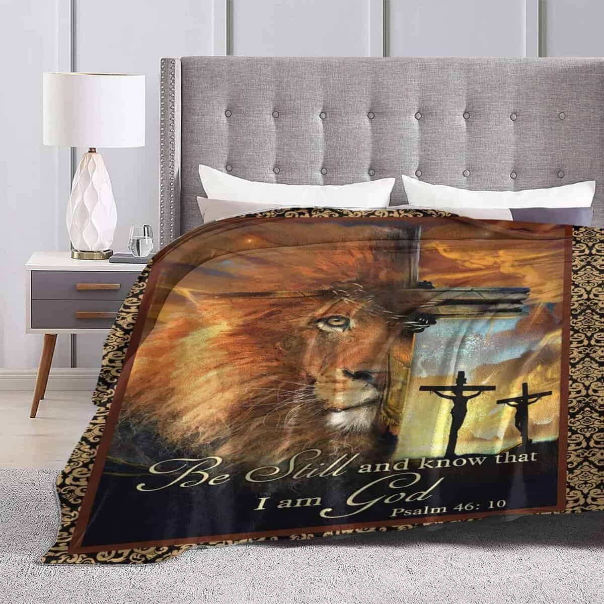 Manta Cristiana de Jesús León Rey Cruz Decorativa Manta de - Imagen 7