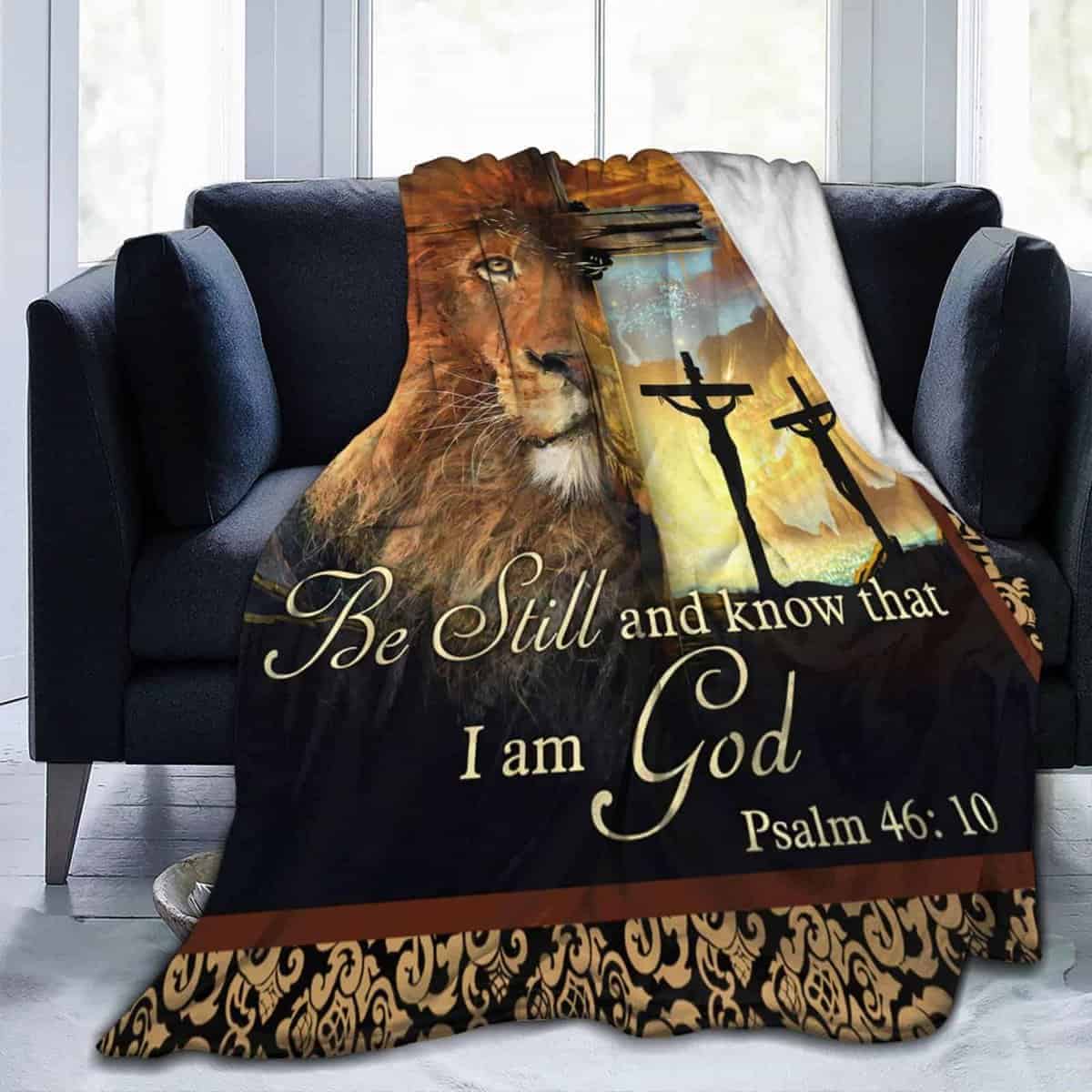 Manta Cristiana de Jesús León Rey Cruz Decorativa Manta de - Imagen 4