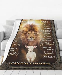 Manta Cristiana León y Cordero Decorativa Manta de Oración