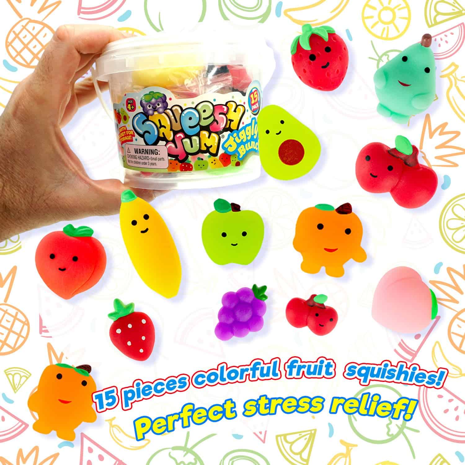 JA-RU Mini Fruits Mochi Squishy Toy (8 Buckets, 120 - Imagen 5