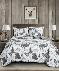 Chezmoi Collection Denver Juego de Colcha Estilo Lodge