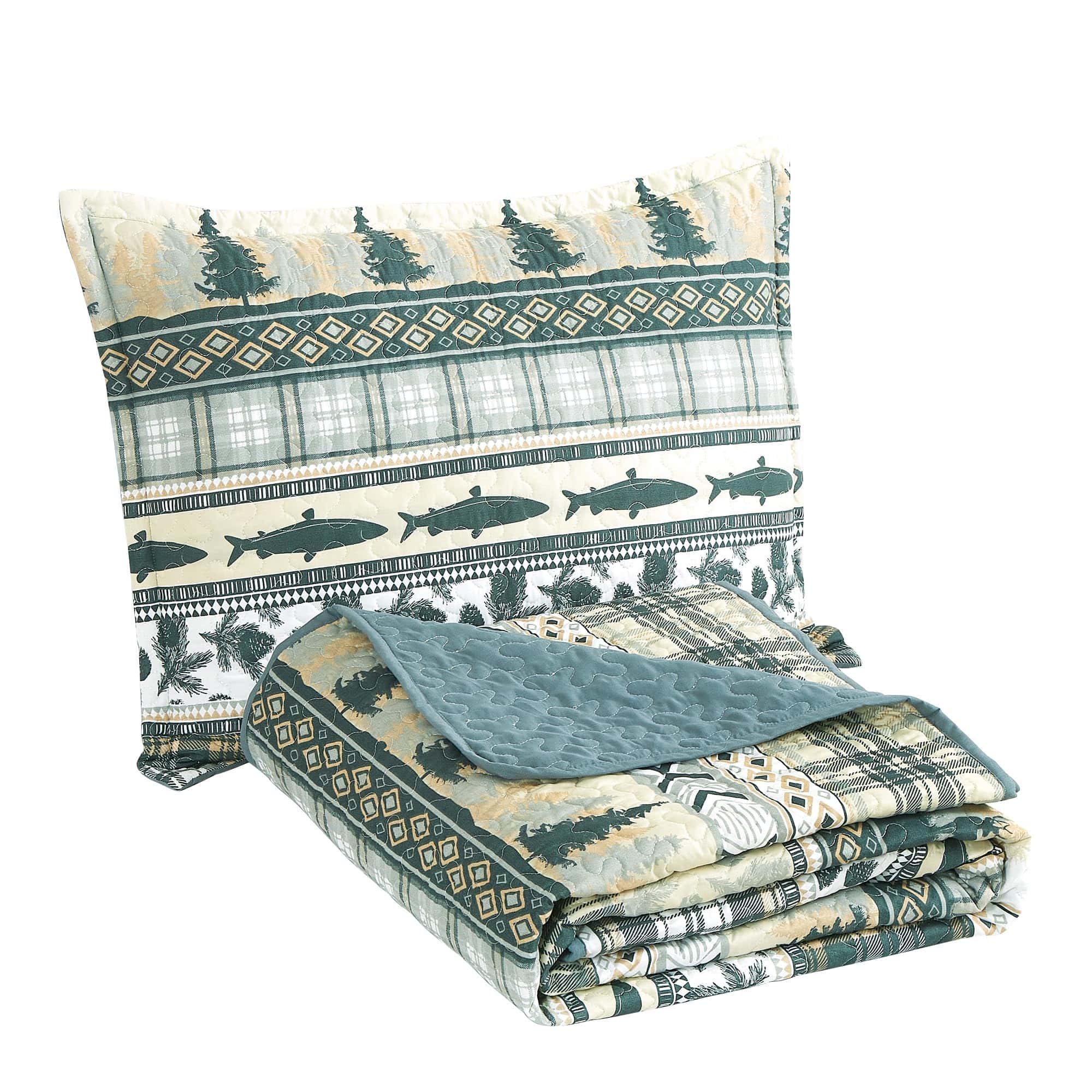 Juego de Colcha Chezmoi Collection Lake 3 Piezas Queen - - Imagen 10