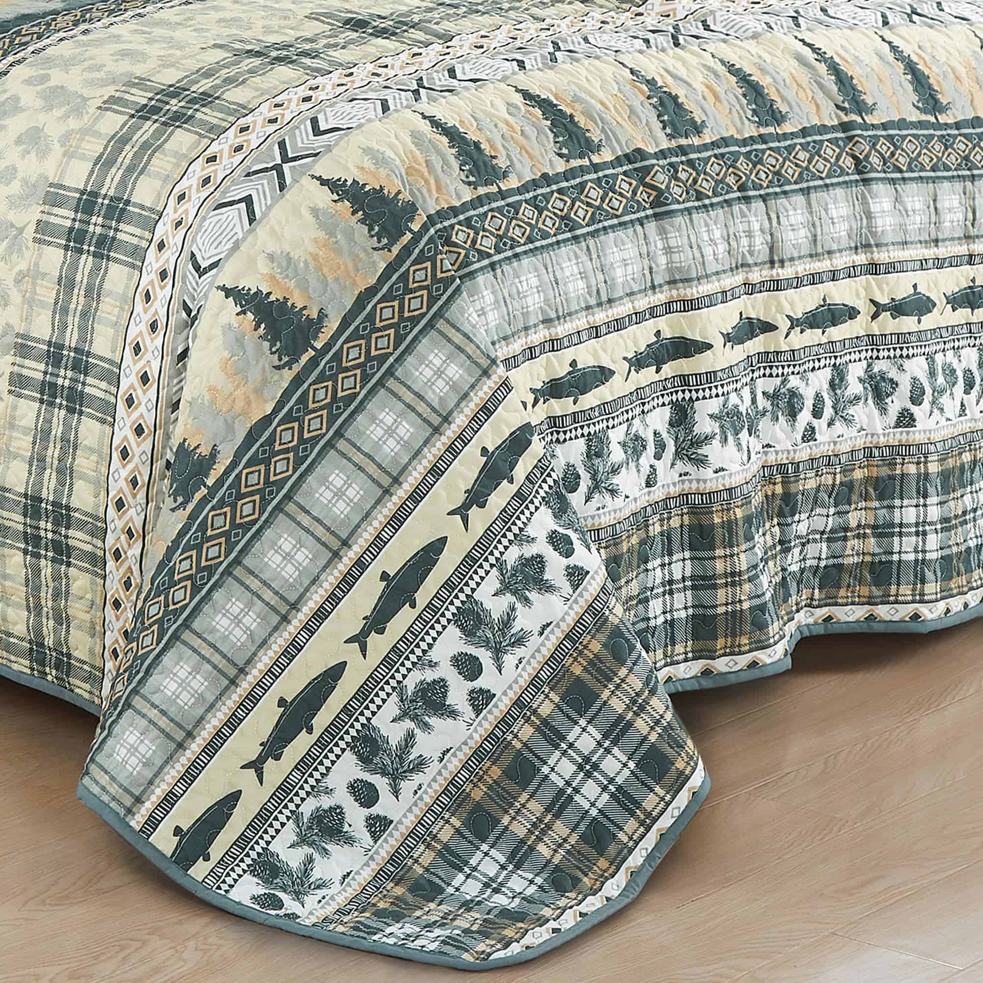 Juego de Colcha Chezmoi Collection Lake 3 Piezas Queen - - Imagen 6