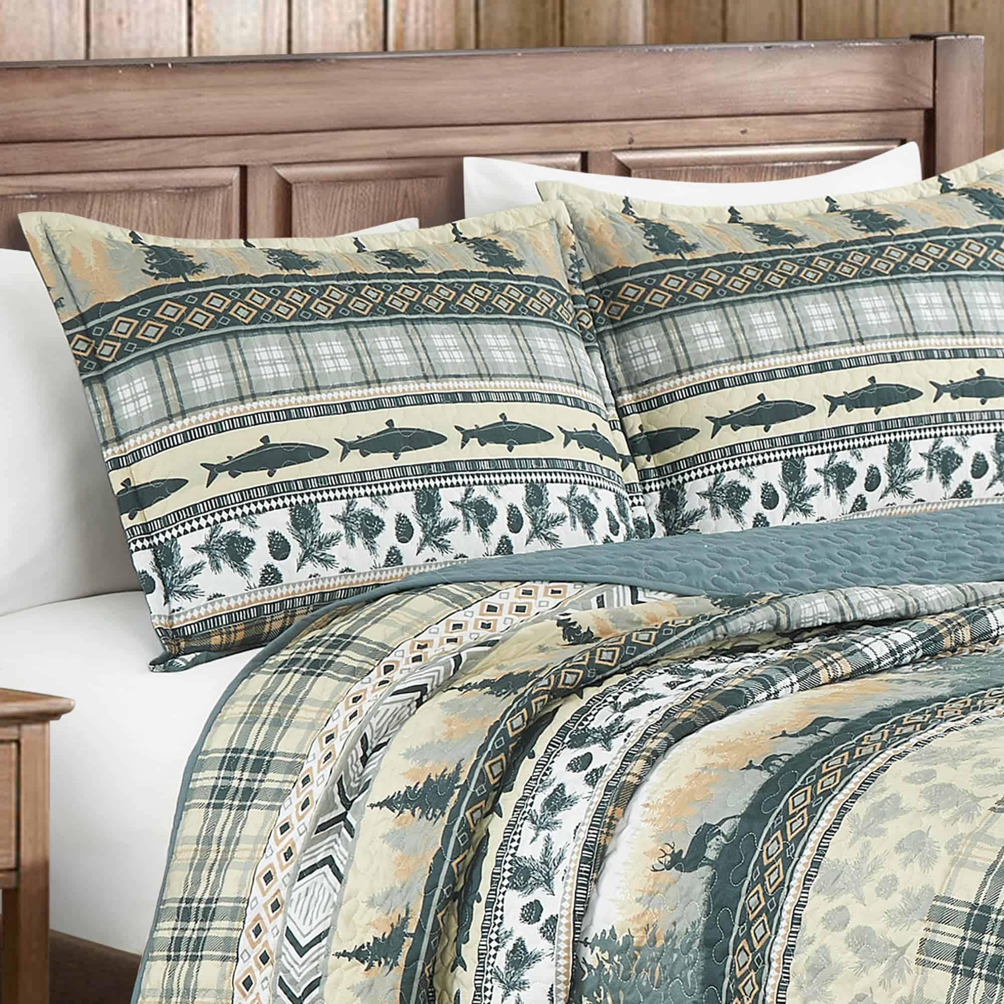 Juego de Colcha Chezmoi Collection Lake 3 Piezas Queen - - Imagen 4