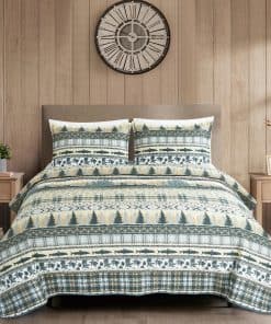 Juego de Colcha Chezmoi Collection Lake 3 Piezas Queen -