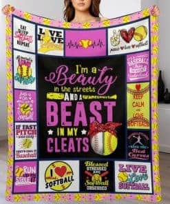 Manta de regalo Softball, 80"x60" Manta gruesa y cálida